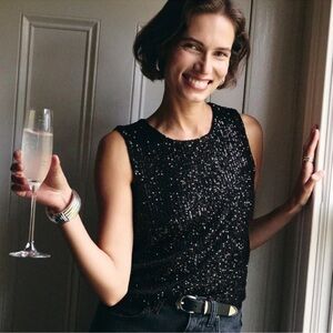 Z Supply Sloane Black Sequin Tank